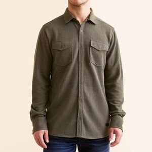 NWOT Outpost Men's Olive Green Button-Up Shirt